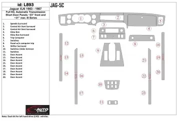 Jaguar XJ6 1983-1987 Full Set, Automatic Gearbox, Door panels 23', Rear Panels 31' Interior BD Dash Trim Kit