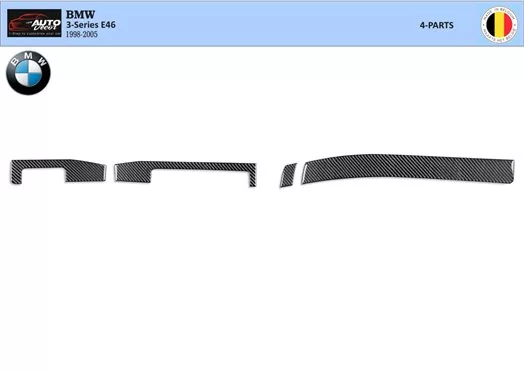 BMW Serie 3 E46 04.98-12.04 3D Interior Salpicadero Kit Embellecedor Salpicadero Dekor 4-Piezas