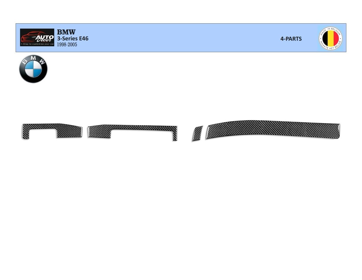 BMW 3 Series E46 04.98-12.04 3D Interior Dashboard Trim Kit Dash Trim Dekor 4-Parts