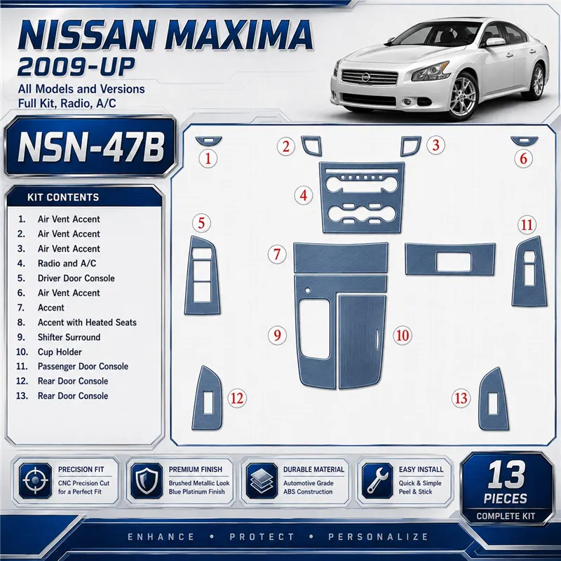 Nissan Maxima 2009-Actualidad juego completo, Radio, A/C kit de molduras interiores para salpicadero