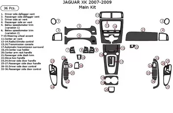 Jaguar XK 2007-2009 Full Set Decor de carlinga su interior -36-pcs