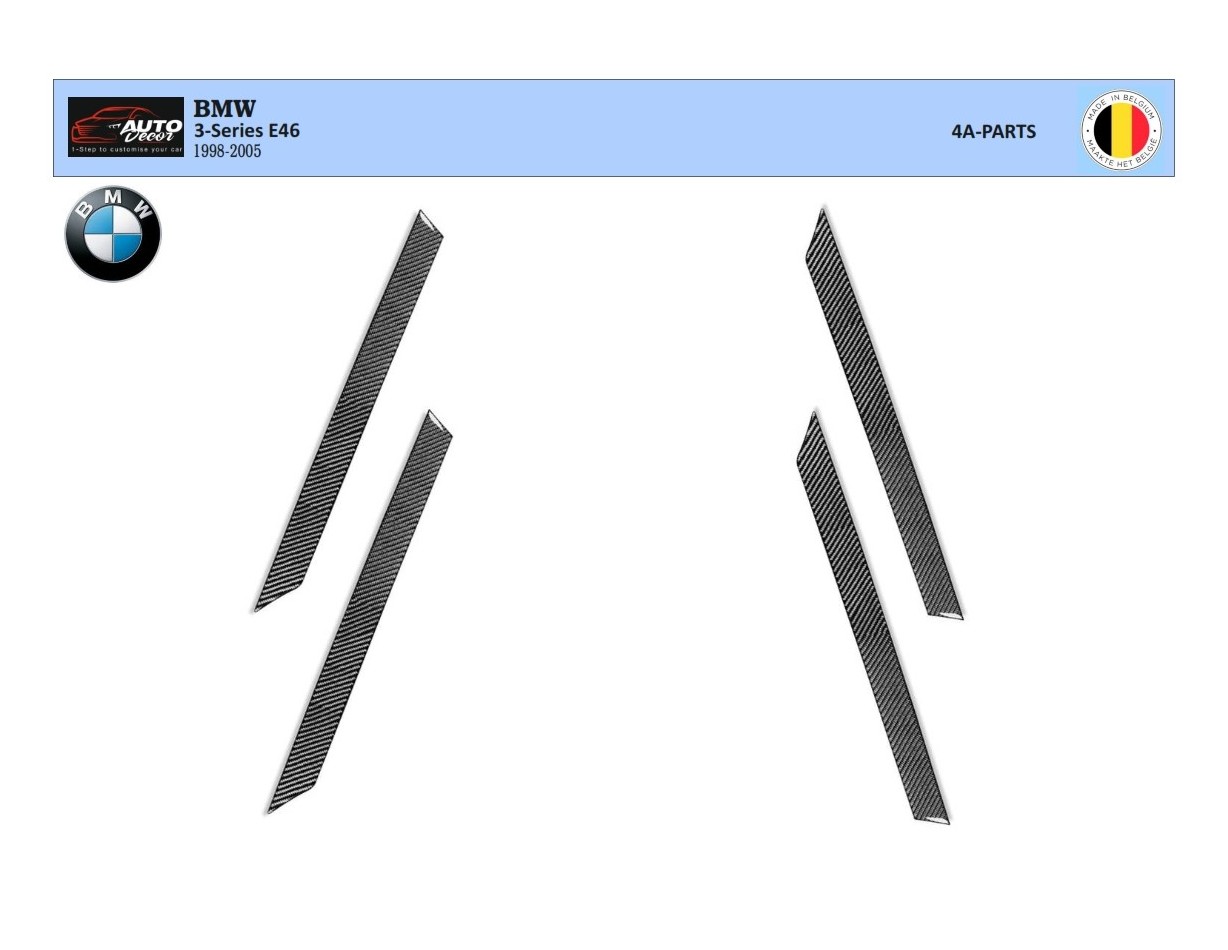 BMW Serie 3 E46 04.98-12.04 3D interno cruscotto Trim Kit Dash Trim Dekor 4-Parts
