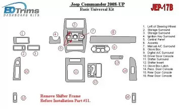 Jeep Commander 2008-UP Basic Universal Kit BD Interieur Dashboard Bekleding Volhouder