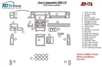 Jeep Commander 2008-UP Full Universal Set Decor de carlinga su interior