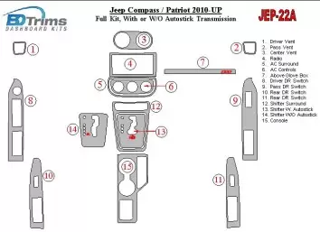 Jeep Compass/Patriot 2009-UP Interior BD Dash Trim Kit