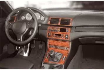 BMW 3 Series E46 Compact 04.98-12.04 3D Decor de carlinga su interior del coche 19-Partes