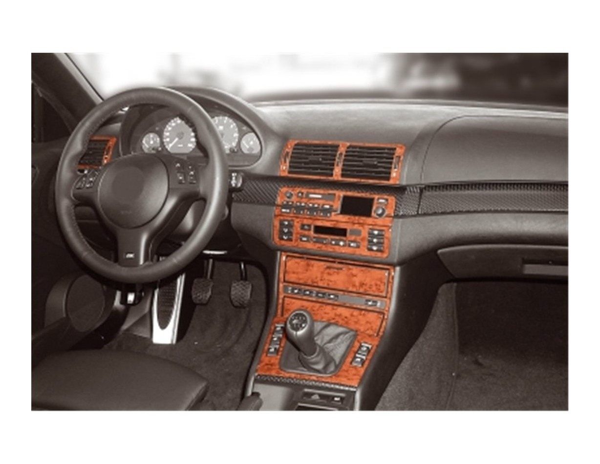 BMW 3 Series E46 Compact 04.98-12.04 3M 3D Interior Dashboard Trim Kit Dash Trim Dekor 19-Parts