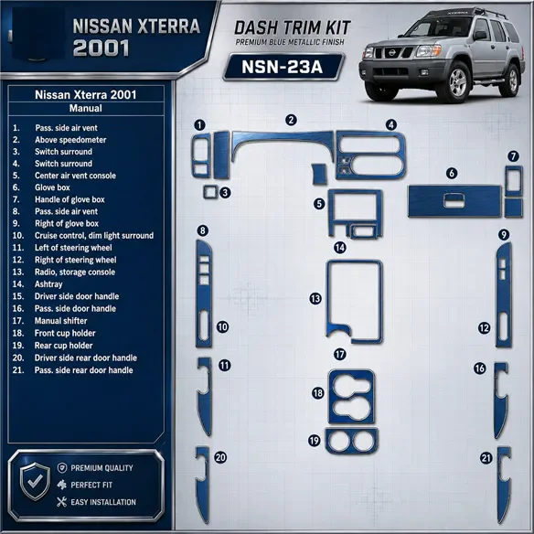 Nissan Xterra 2000-2000 3D Cockpit Dekor Interieurleisten Set 22-teilig