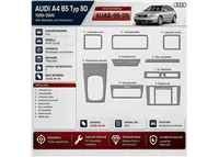 Audi A4 B5 Typ 8D 1999-2000 kit rivestimento cruscotto e interni 3D 9 pezzi