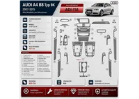 Audi A4 B8 Typ 8K 2007-2015 kit rivestimento cruscotto e interni 3D 32 pezzi