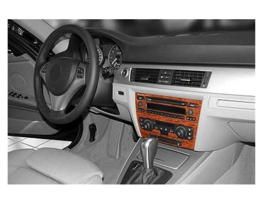 BMW 3 Reeks E90 01.06-12.10 3M 3D Binnendashboard Sier Kit Dashboard Sier Dekor 18-Delen BMW 3 Reeks E90 01.06-12.10 3M 3D Binnendashboard Sier Kit Dashboard Sier Dekor 18-Delen