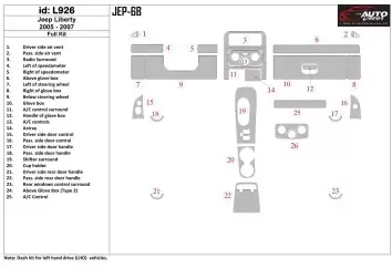 Jeep Liberty 2005-2007 Full Set Interior BD Dash Trim Kit