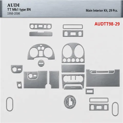 Audi TT 2001-2006 3D Cockpit Dekor Interieurleisten Set 29-teilig
