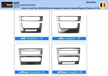 BMW 3 Reeks E90 2005-2011 3D Interieur Dashboard Trim Kit Dash Trim Dekor 2-Delen