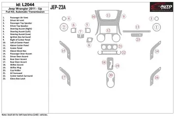 Jeep Wrangler 2011-UP Automatic Gearbox Interior BD Dash Trim Kit