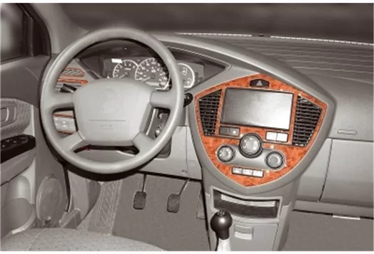 Kia Carens 07.02-10.06 3D Decor de carlinga su interior del coche 6-Partes