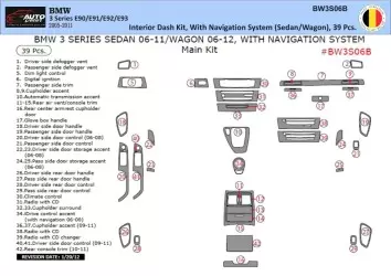 BMW 3 Reeks E90 2005-2011 3D Interieur Dashboard Trim Kit Dash Trim Dekor 39-Parts