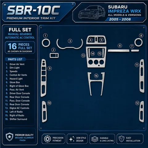 Subaru Impreza WRX 2005-2008 3D Cockpit Dekor Interieurleisten Set Full Set / as shown in product diagram-teilig