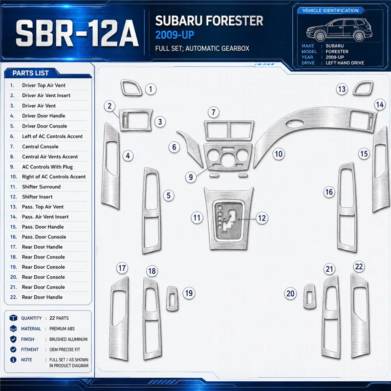 Subaru Forester 2009-Actualidad juego completo, Automatic Gear kit de molduras interiores para salpicadero