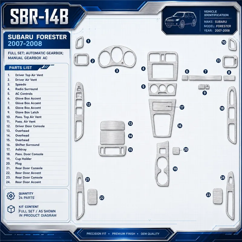 Subaru Forester 2007-2008 kit complet, boîte automatique, boîte manuelle AC kit décoration intérieure tableau de bord
