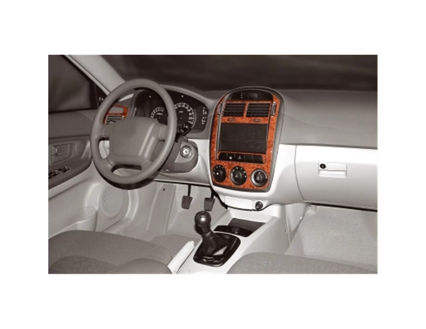 Kia Cerato LX Sedan 05.04-03.07 3M 3D Interior Dashboard Trim Kit Dash Trim Dekor 8-Parts