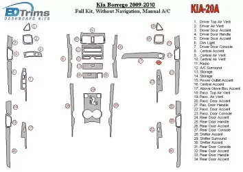 KIA Mohave 2008-UP Full Set, Without NAVI Interior BD Dash Trim Kit