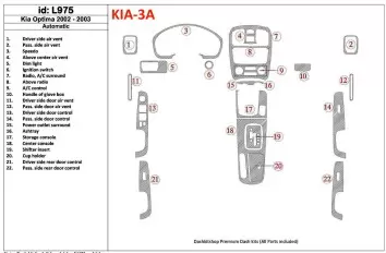 Kia Optima 2002-2003 Automatic Gearbox Interior BD Dash Trim Kit