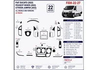 Fiat Ducato 2022 kit cruscotto 3D, 22 pezzi