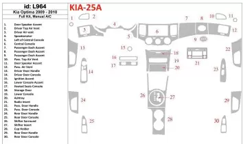 KIA Optima 2009-2010 Ensemble Complet, boîte manuellebox AC BD Kit la décoration du tableau de bord - 1 - habillage decor de tab