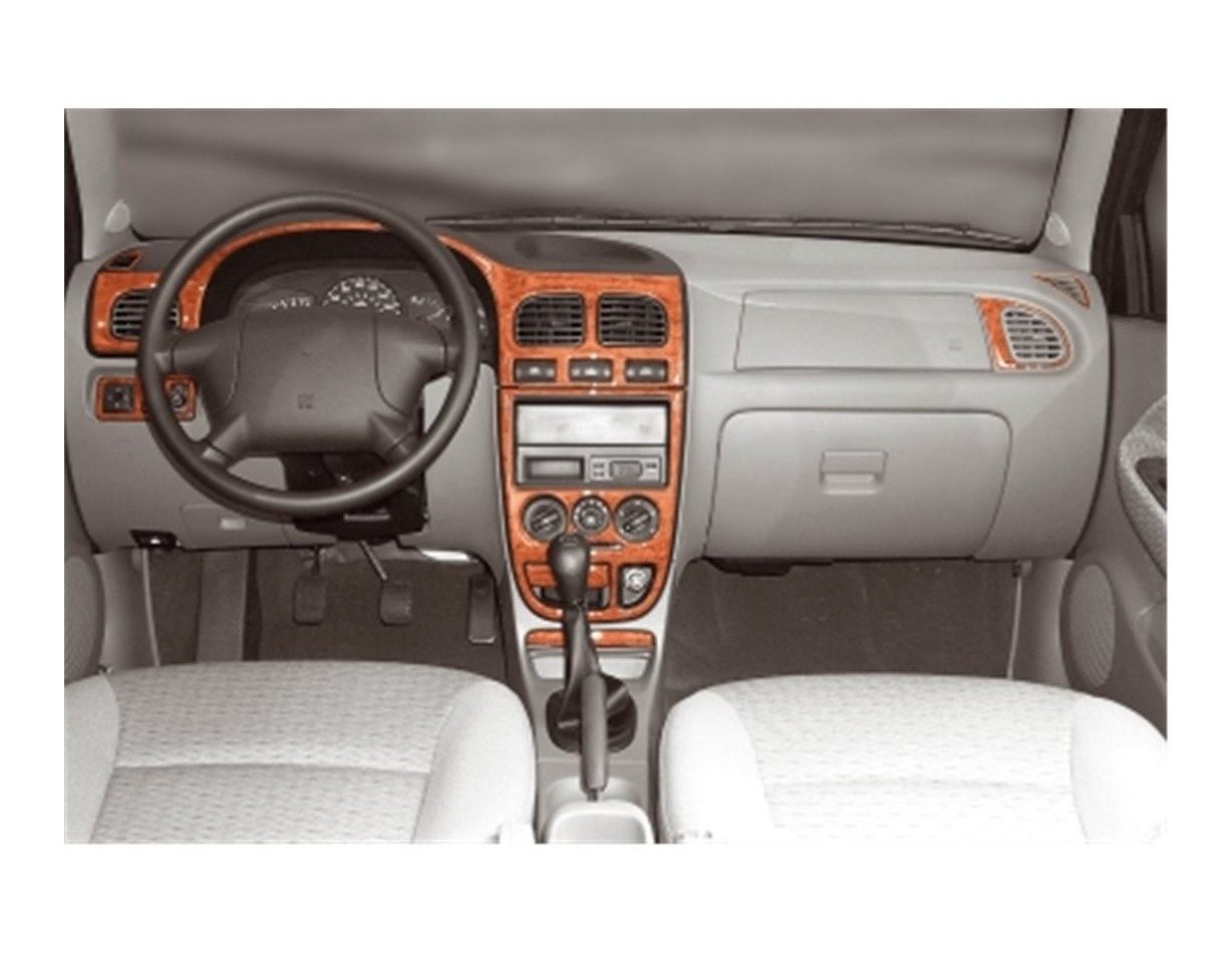 Kia Rio 00-02 Kit la décoration du tableau de bord 9-Pièce - 1 - habillage decor de tableau de bord