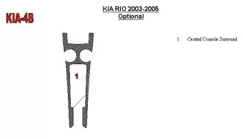 Kia Rio 2003-2005 Options BD Kit la décoration du tableau de bord - 1 - habillage decor de tableau de bord