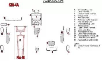 Kia Rio 2004-2005 Full Set Interior BD Dash Trim Kit