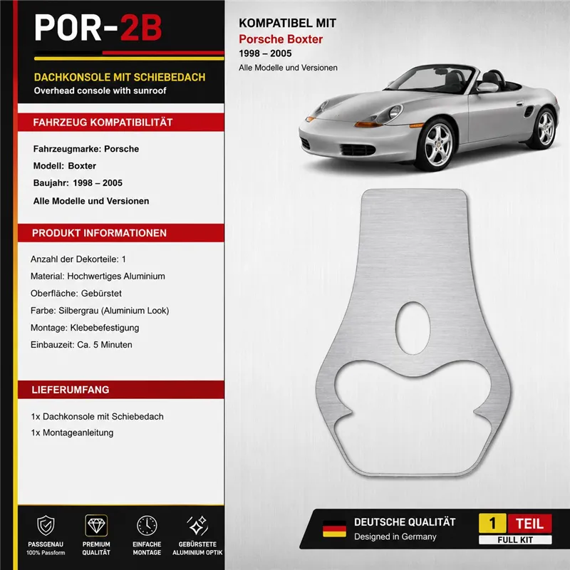 Porsche Boxter 1998-heden Overhead interieur dashboard decoratieset dashboard decor
