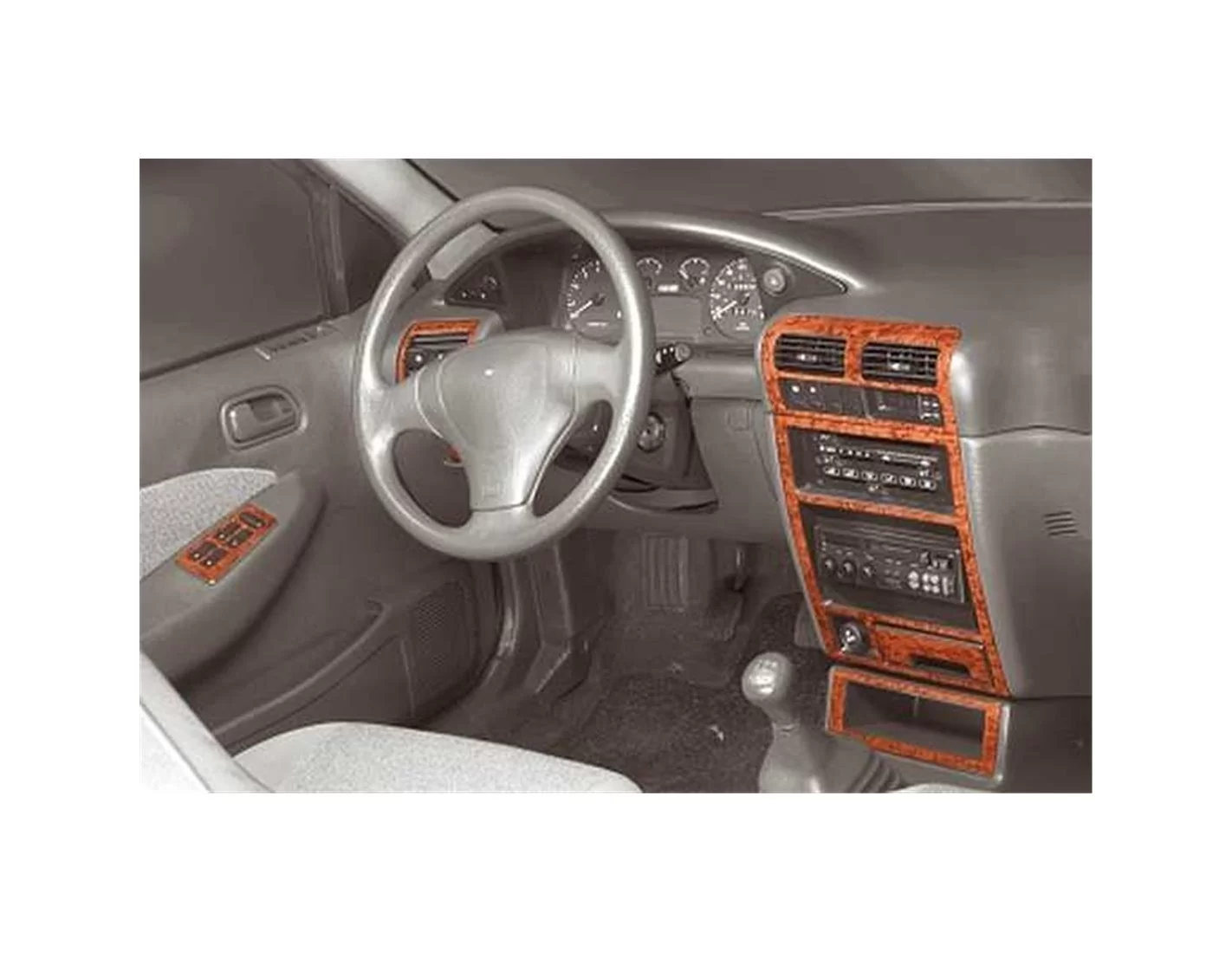 Kia Sephia 09.93-05.95 3D Decor de carlinga su interior del coche 12-Partes