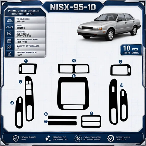 Nissan Sentra 1995-1997 3D Cockpit Dekor Interieurleisten Set 10-teilig