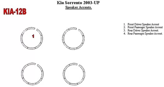 KIA Sorento 2003-UP Speaker Accents Interior BD Dash Trim Kit