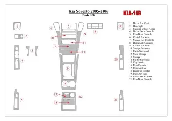 KIA Sorento 2005-2006 Basic Set Interior BD Dash Trim Kit