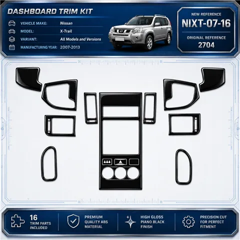 Nissan X Trail 2007-2013 kit 3D de molduras interiores para salpicadero 16 piezas