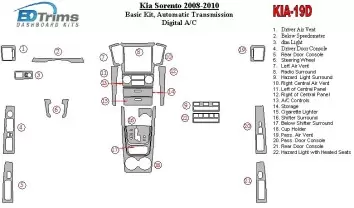 KIA Sorento 2008-2010 Basic Set, Automatic Gear,with Heated Seats Decor de carlinga su interior