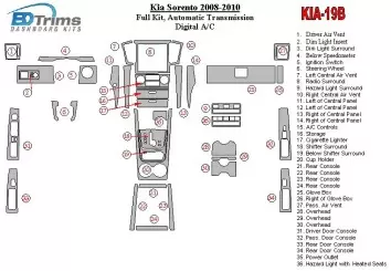 KIA Sorento 2008-2010 Ful Kit, Automatic Gear,with Heated Seats BD Interieur Dashboard Bekleding Volhouder