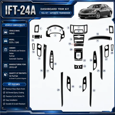 Infiniti G37x Sedan 2010-UP Full Set, Automatic Gear Interior Dashboard Trim Kit Dash Trim Dekor