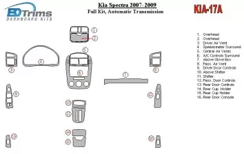 KIA Spectra 2007-UP Full Set, Automatic Gear BD Interieur Dashboard Bekleding Volhouder