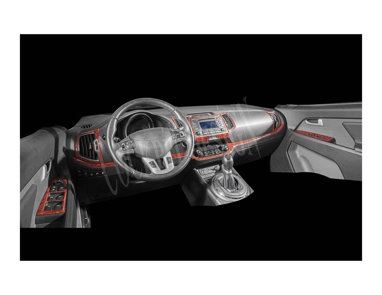 Kia Sportage 01.2011 3D Inleg dashboard Interieurset aansluitend en pasgemaakt op he 15 -Teile