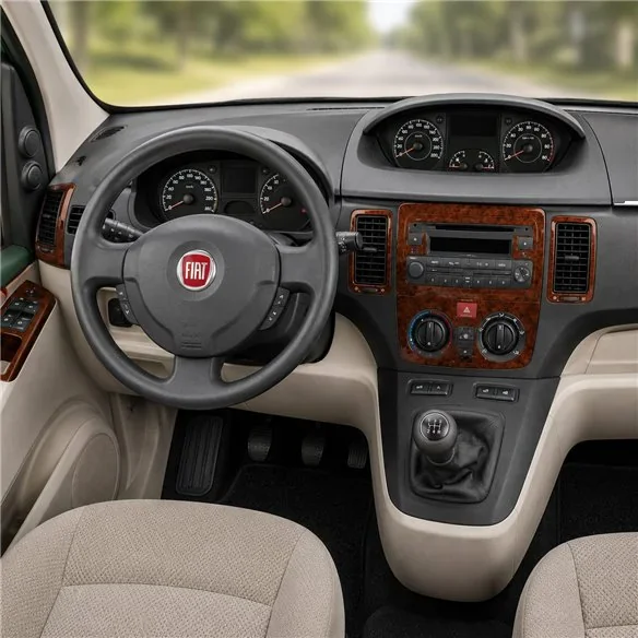 Fiat Idea 2004+ 3D dashboard sierlijstset, 7 delen