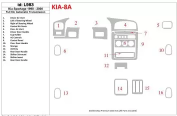 Kia Sportage 1998-2000 Full Set, Automatic Gear BD Interieur Dashboard Bekleding Volhouder