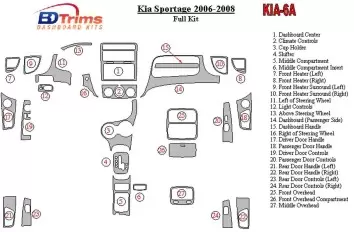 Kia Sportage 2006-2008 Full Set Cruscotto BD Rivestimenti interni