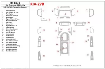 KIA Sportage 2011-UP Full Set, With NAVI system Decor de carlinga su interior