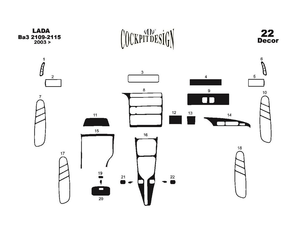 Lada 2115 06.2003 3D Decor de carlinga su interior del coche 22-Partes
