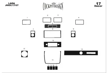 Lada Jiguli 2107 1980 3M 3D Interior Dashboard Trim Kit Dash Trim Dekor 17-Parts