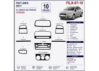 Fiat Linea 2007+ kit salpicadero 3D, 10 piezas